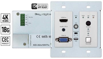 KD-X2x1WVTx HDBaseT wall plate transmitter