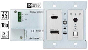 KD-X2x1WDTx HDBaseT wall plate transmitter