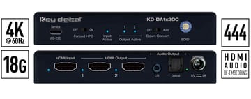 KD-DA1x2DC HDMI distribution amplifier