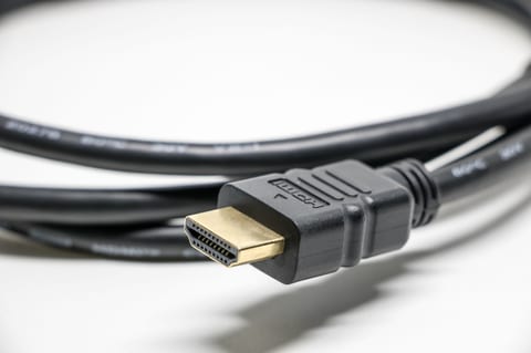 Close-up of an HDMI cable connector