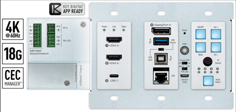 Key Digital's Wall-Plate Presentation Switcher Professionally Enables Soft Conferencing Systems