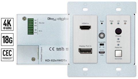 Key Digital Adds HDMI + VGA Wall Plate Interface to Presentation Solutions Family