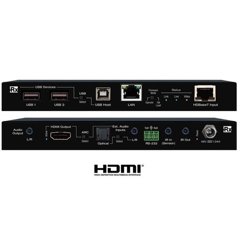  hdbaset switcher Rx front and rear
