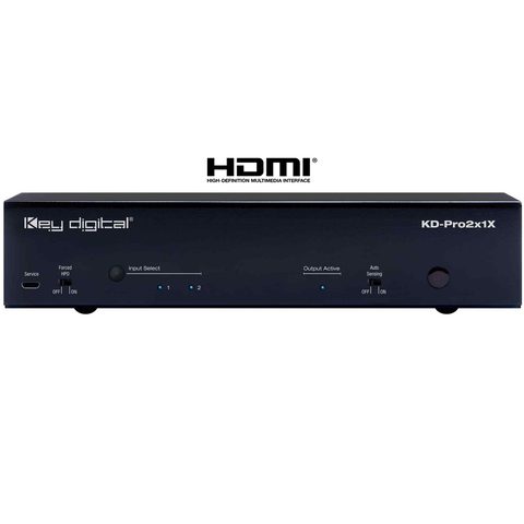 Key digital 2 port hdmi switch front view