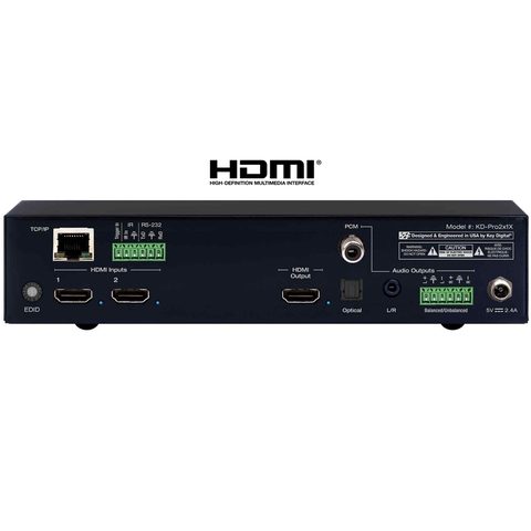 Key digital 2 port hdmi switch rear view
