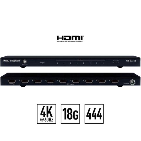 Key Digital hdmi distribution front and rear view