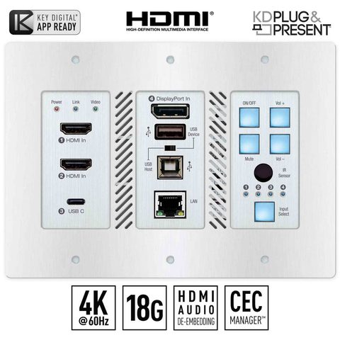KD usb wall plate front