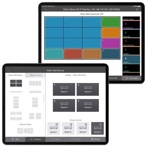 Example Diagram showing video wall and multi-view ULS of KD Apps 