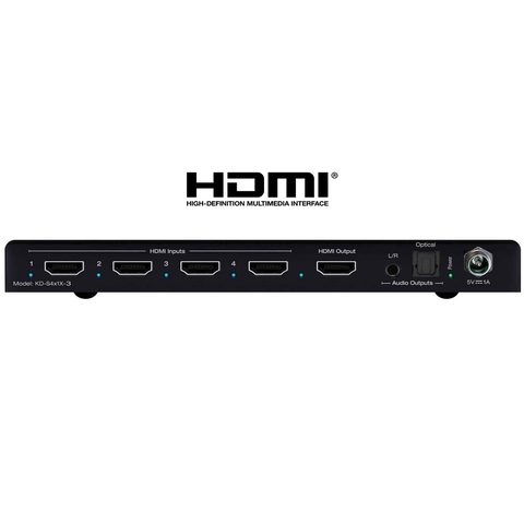 Rear View of key Digital 4 port hdmi switch