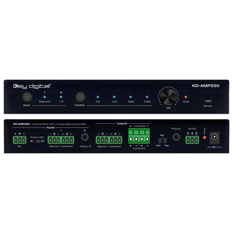Key Digital Pre Amp Front and Rear View
