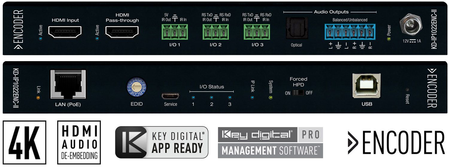 Key Digital hdmi pass through front and rear view