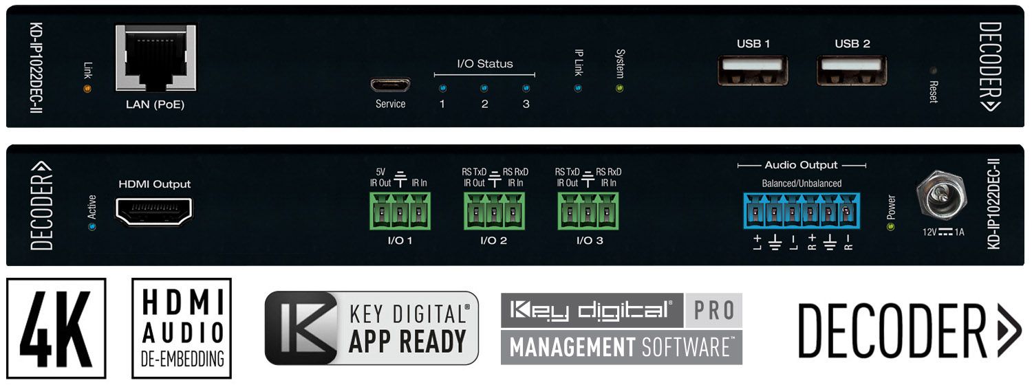 Key Digital hdmi pass through front and rear view