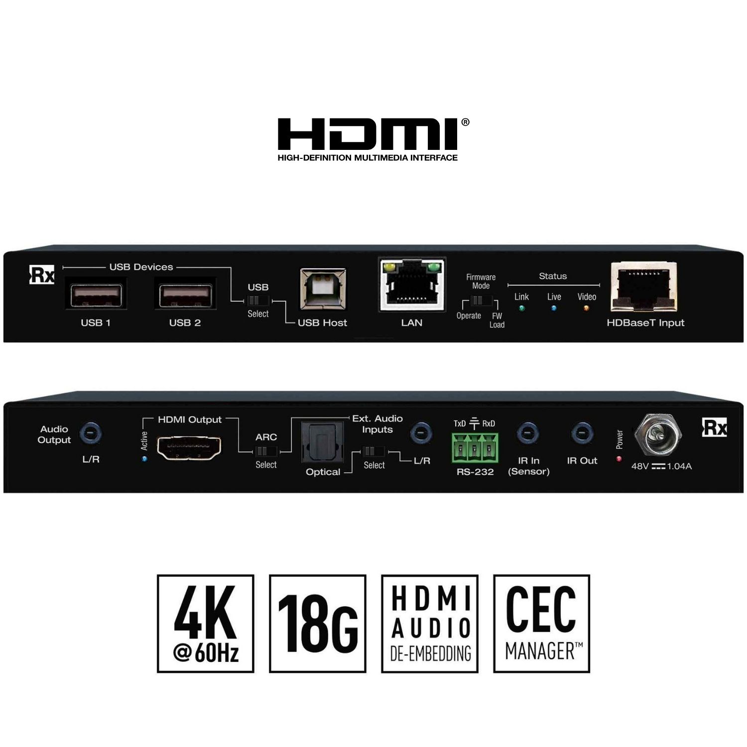 KD hdbase receiver front and rear