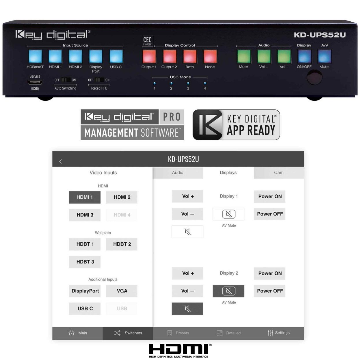 Key Digital usb c switcher Front  View