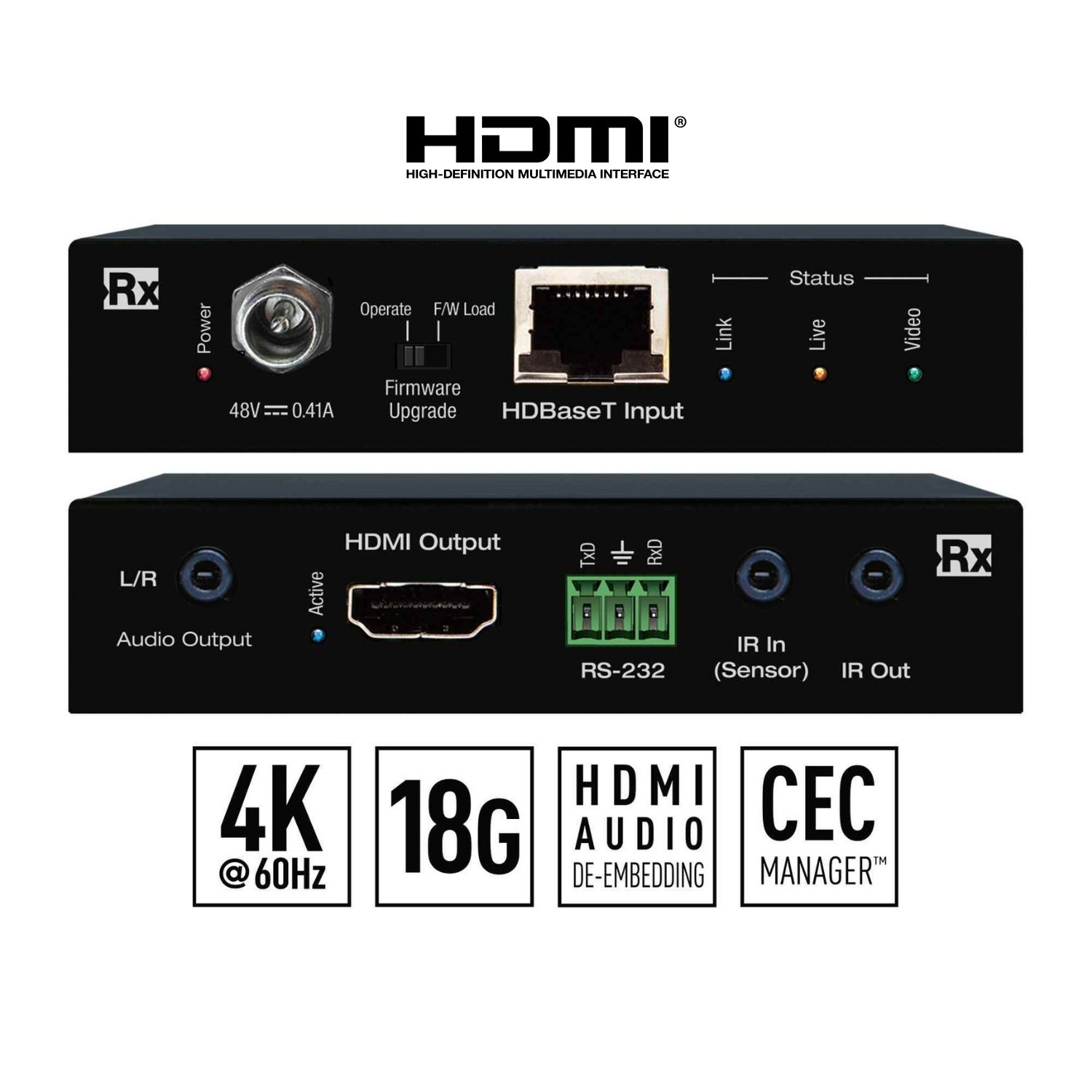 KD hdbaset front and rear