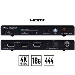 Key Digital hdmi 2 input 1 output Front and rear View