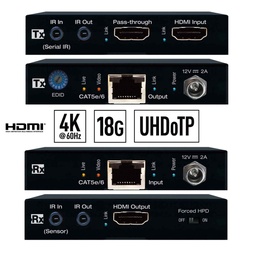 4K HDMI extender Tx + Rx set front and rear