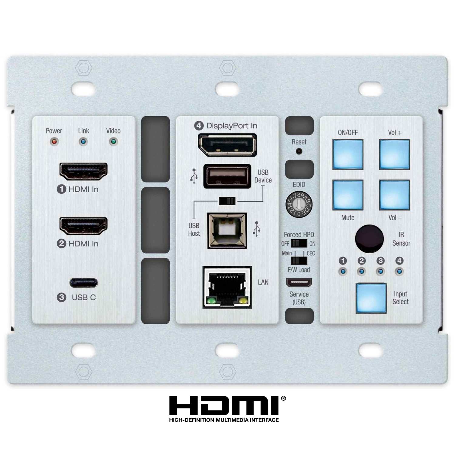 usb wall plate front chassis