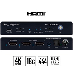 Key Digital hdmi audio splitter front and rear view