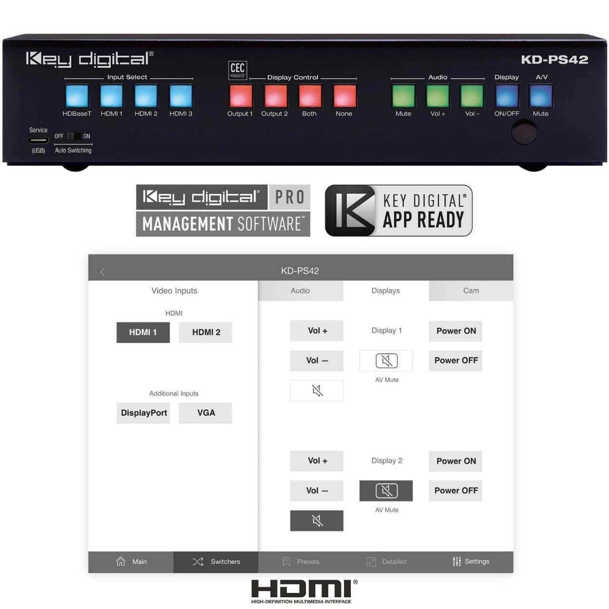 Key Digital hdmi mirroring front view