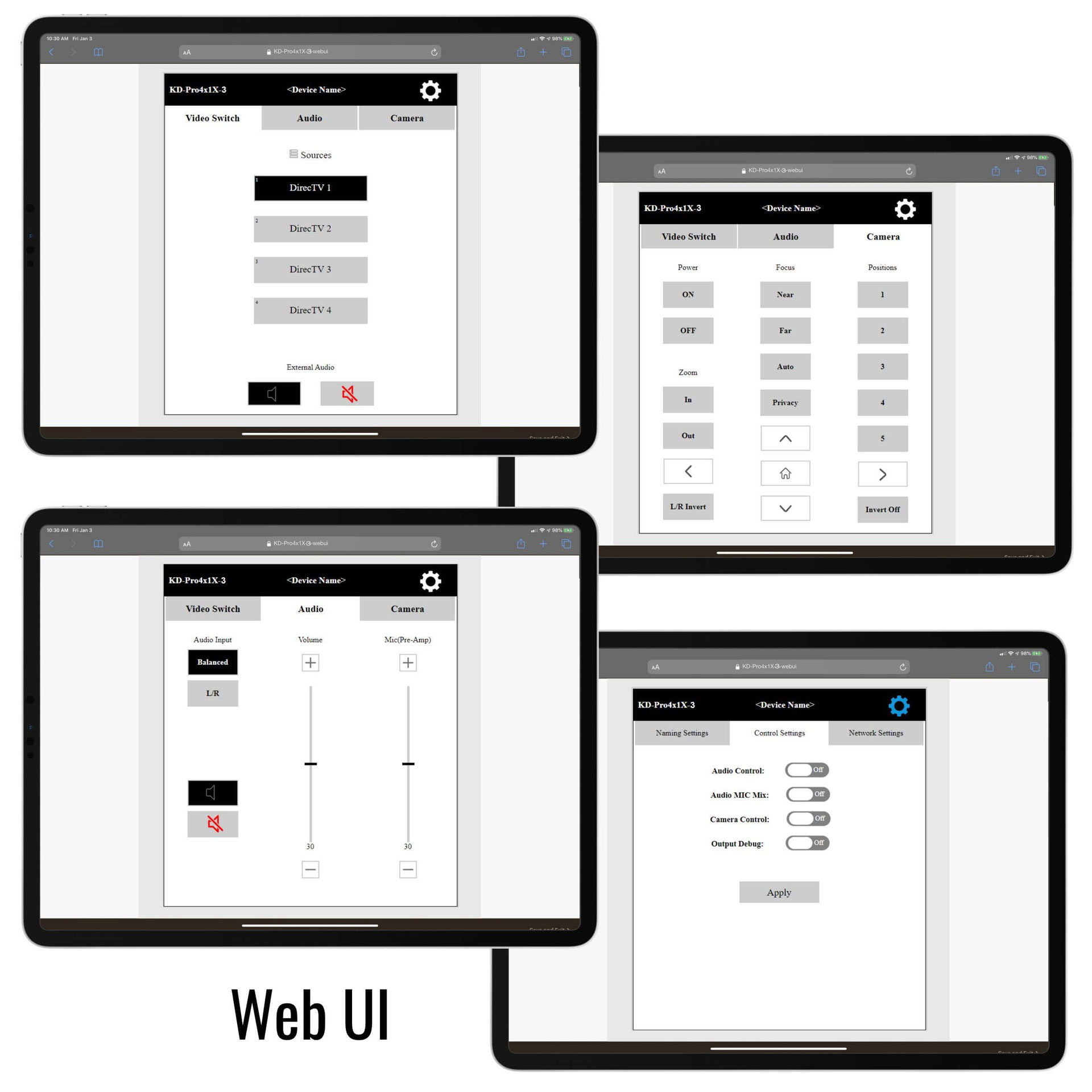 KD-Pro4x1X-3 Web UI